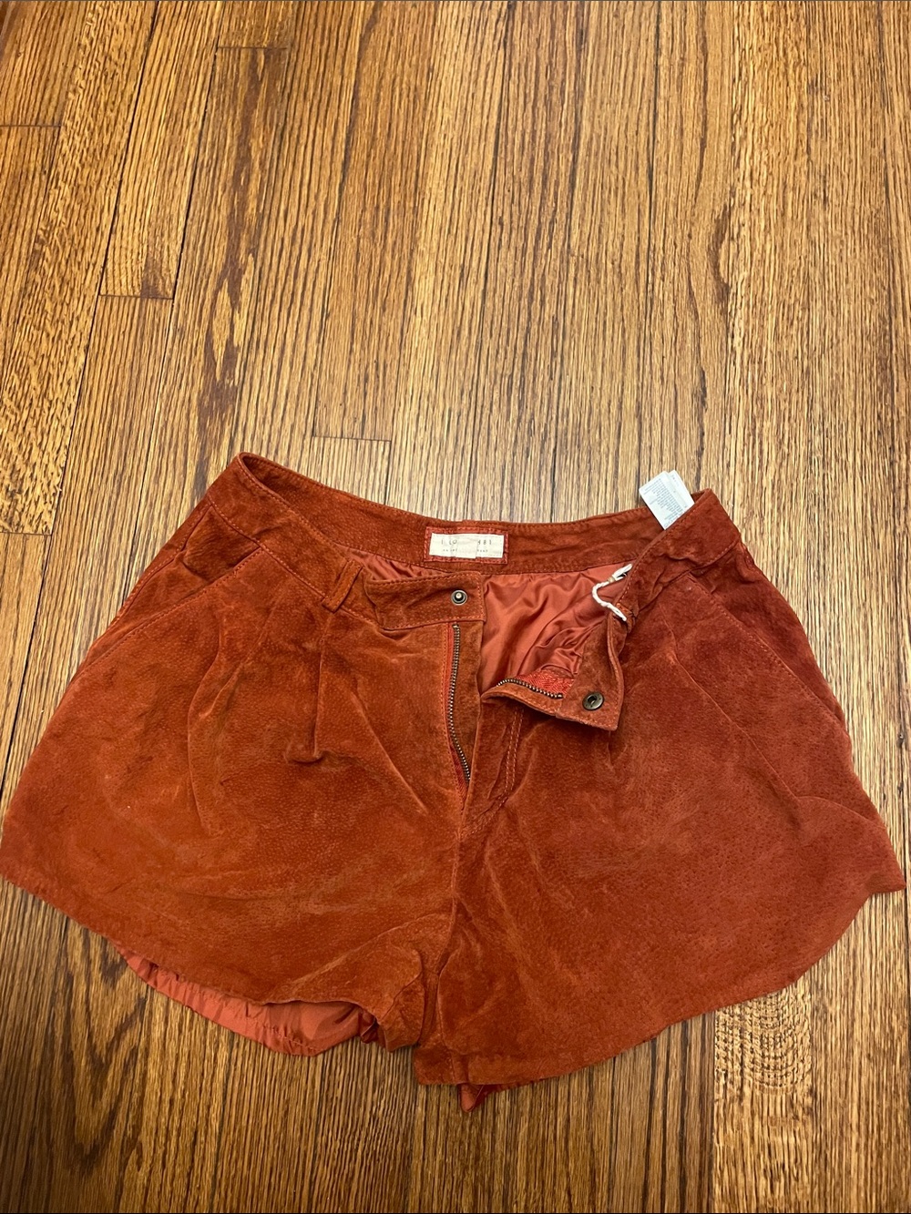 Burnt Orange High-Waist Shorts